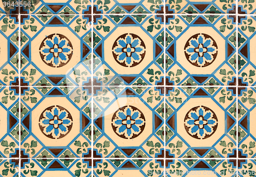 Image of Traditional Portuguese glazed tiles