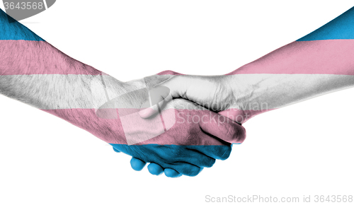 Image of Man and woman shaking hands