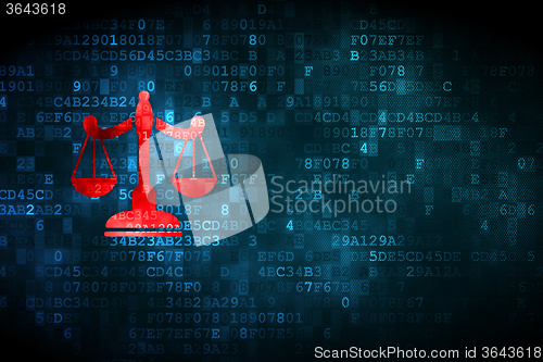 Image of Law concept: Scales on digital background