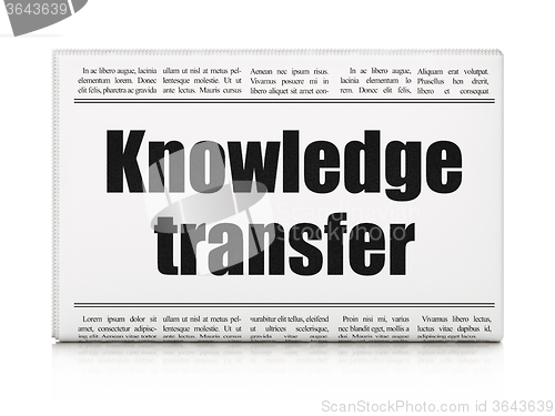 Image of Education concept: newspaper headline Knowledge Transfer