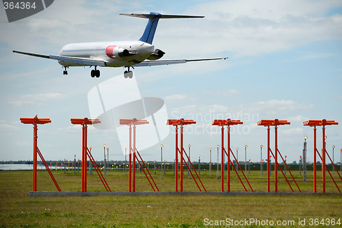 Image of Air travel - Plane is landing in airport