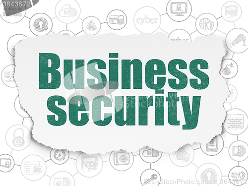 Image of Protection concept: Business Security on Torn Paper background