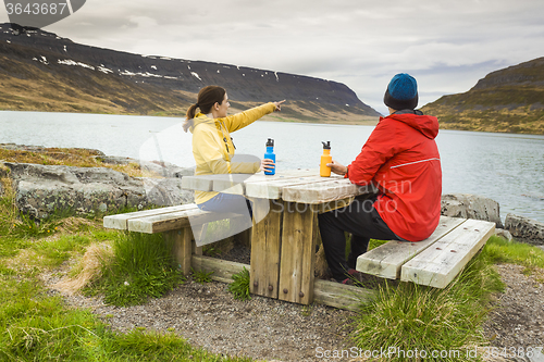 Image of Couple having a nice day in nature