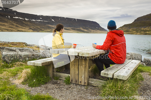 Image of Couple having a nice day in nature