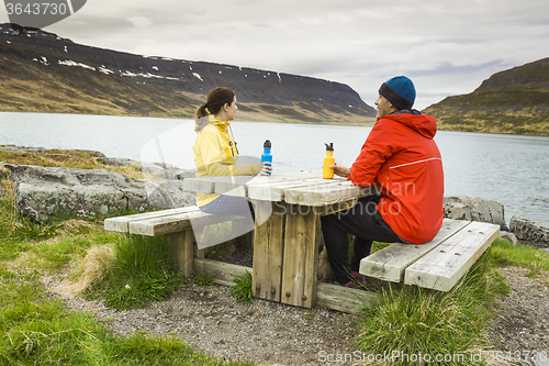 Image of Couple having a nice day in nature