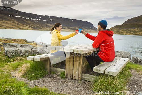 Image of Couple having a nice day in nature