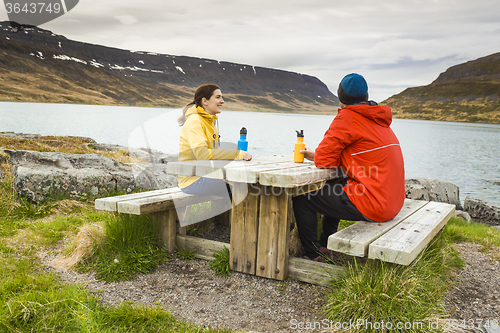 Image of Couple having a nice day in nature