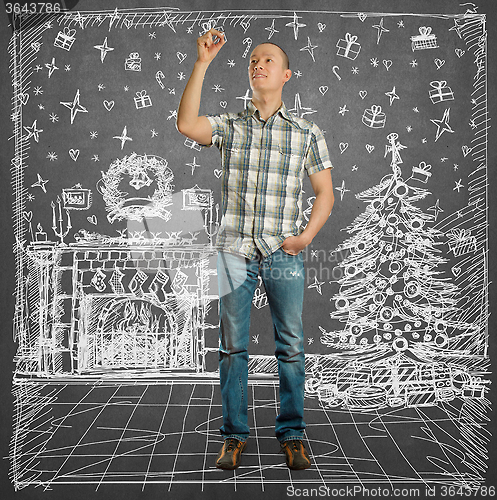 Image of Man Looking For Christmas Gifts