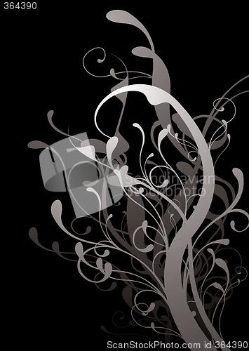 Image of abstract floral black