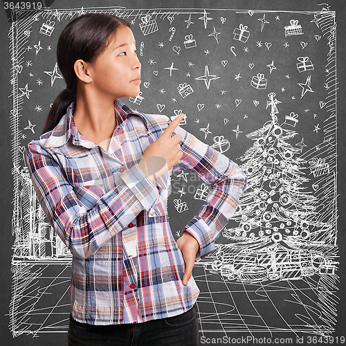 Image of Woman Looking For Christmas Gifts