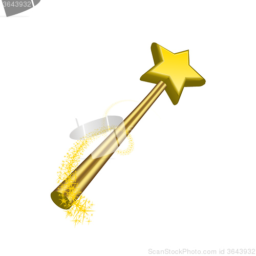 Image of Magic wand vector illustration on white