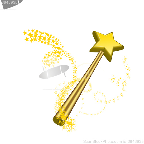 Image of Magic wand vector illustration on white