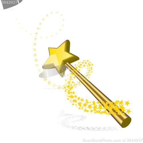 Image of Magic wand vector illustration on white