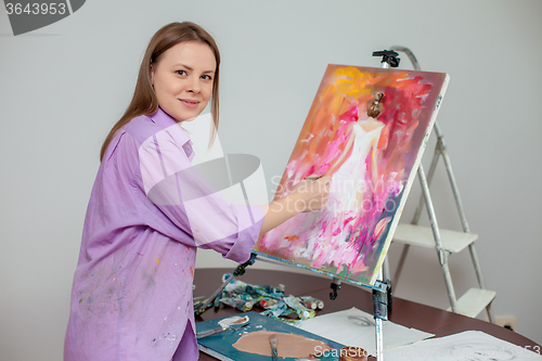 Image of Creative artist for drawing in the studio