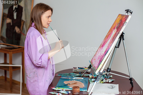 Image of Creative artist for drawing in the studio