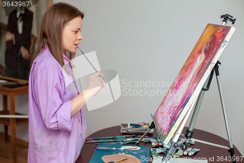 Image of Creative artist for drawing in the studio