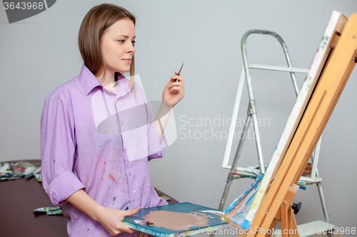 Image of Creative artist for drawing in the studio