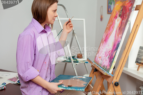 Image of Creative artist for drawing in the studio