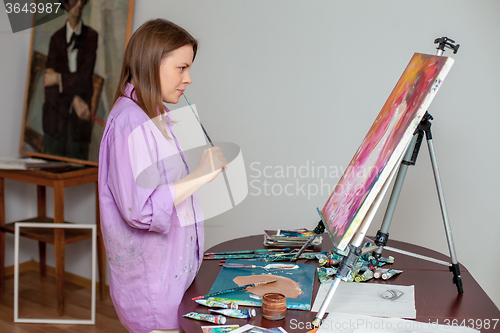 Image of Creative artist for drawing in the studio