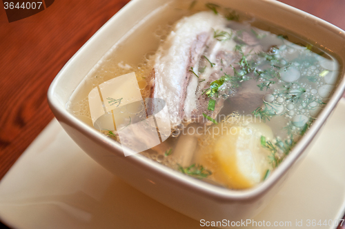 Image of soup with lamb meat