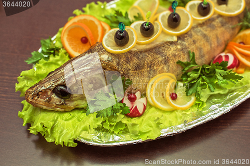 Image of zander fish baked