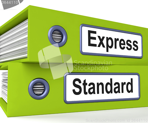 Image of Express Standard Folders Mean Fast Or Regular Delivery