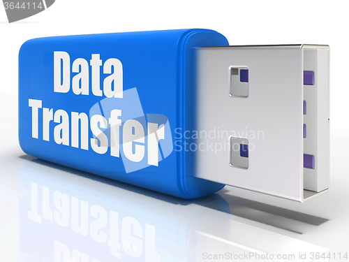 Image of Data Transfer Pen drive Shows Files Transfer Or Storage