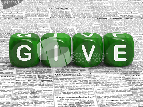 Image of Give Dice Mean Contribute Donate Or Bestow