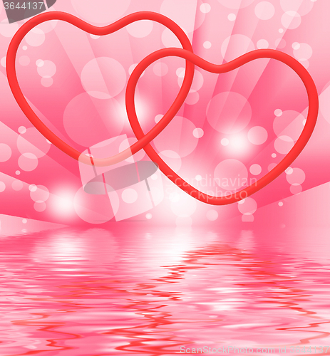 Image of Ring Hearts Displays Love Engagement And Wedding