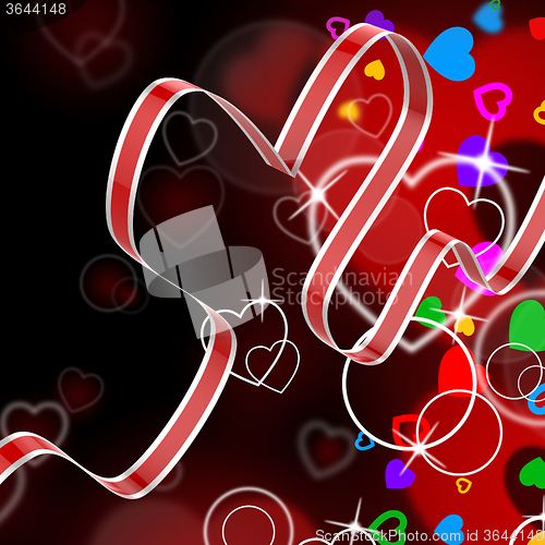 Image of Ribbon Heart Shows Celebration Decorative Or Festive Decorations