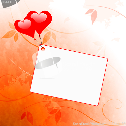 Image of Heart Balloons On Note Means Wedding Invitation Or Love Letter