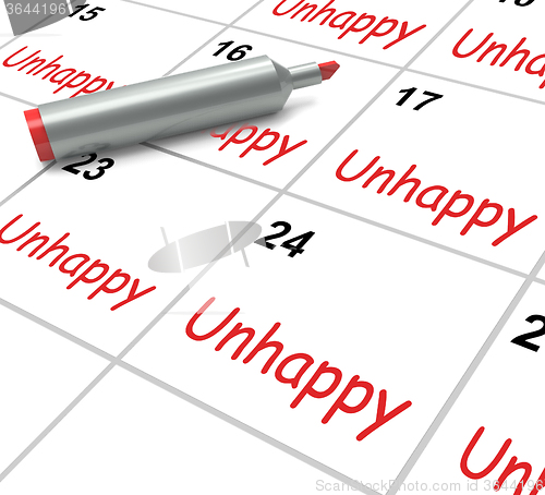 Image of Unhappy Calendar Means Problems Stress Or Sadness