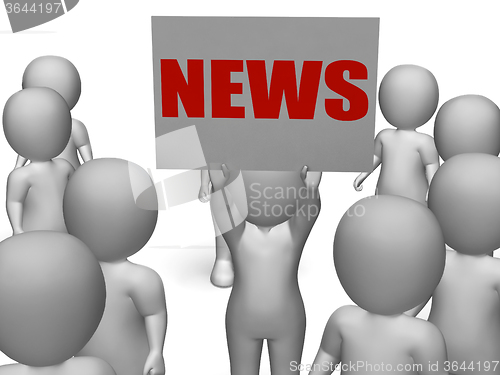 Image of News Board Character Shows Global News Or International Newspape