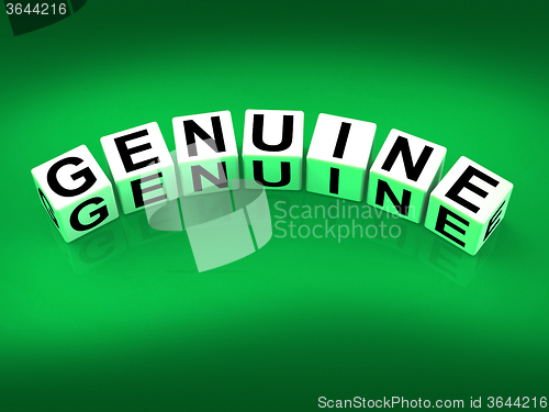 Image of Genuine Blocks Mean Authentic Legitimate and Real