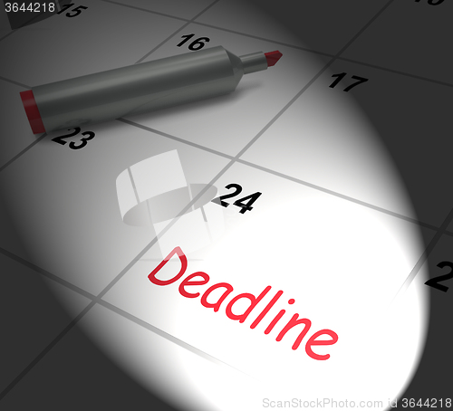 Image of Deadline Calendar Displays Due Date And Cutoff