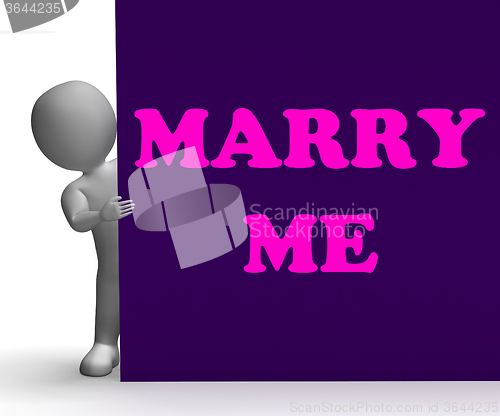 Image of Marry Me Sign Means Romance And Marriage