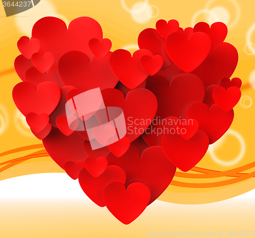 Image of Heart Made With Hearts Means Romance Passion And Love