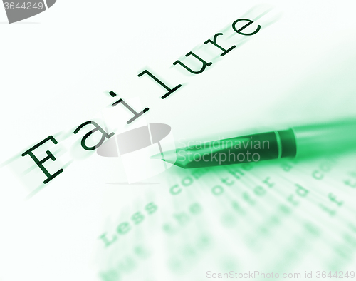 Image of Failure Word Displays Unsuccessful Deficient Or Underachieving