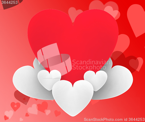 Image of Heart On Heart Clouds Shows Freedom Passion And Sensuality