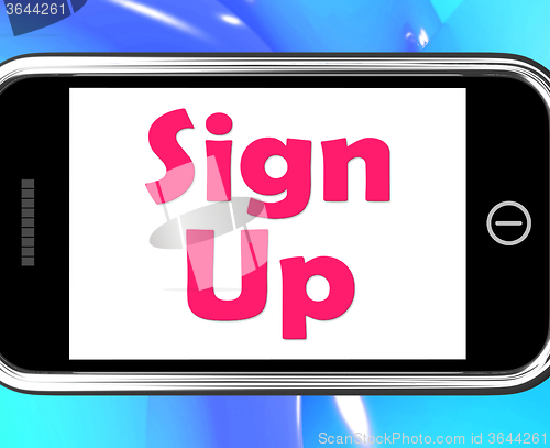 Image of Sign Up On Phone Shows Register Online