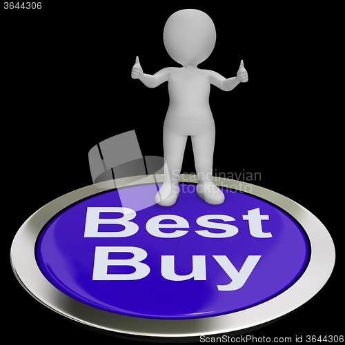 Image of Best Buy Button Shows Quality Product Or Service