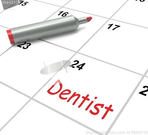 Image of Dentist Calendar Shows Oral Health And Dental Appointment