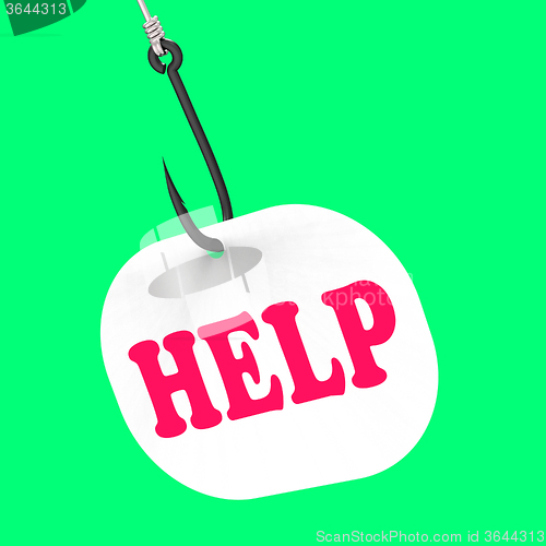 Image of Help On Hook Means Customer Support Or Assistance