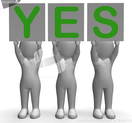 Image of Yes Banners Shows Positivity Success And Approval