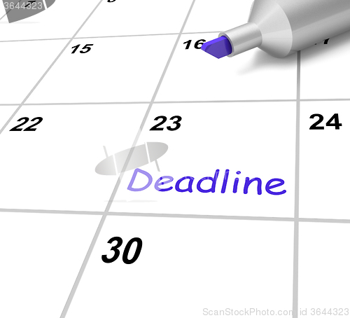 Image of Deadline Calendar Means Target And Due Date