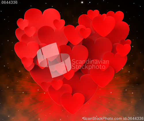 Image of Heart Made With Hearts Means Beautiful Marriage Or Passionate Re