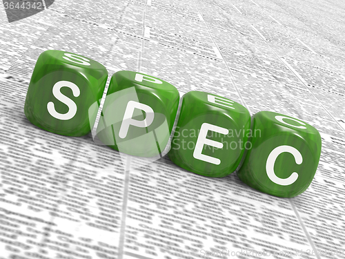 Image of Spec Dice Show Blueprint Stipulation And Particulars
