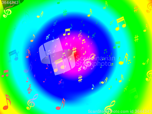 Image of Musical Notes Background Means Artistic Composer And Musician