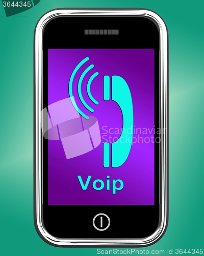 Image of Voip On Phone Shows Voice Over Internet Protocol Or Ip Telephony