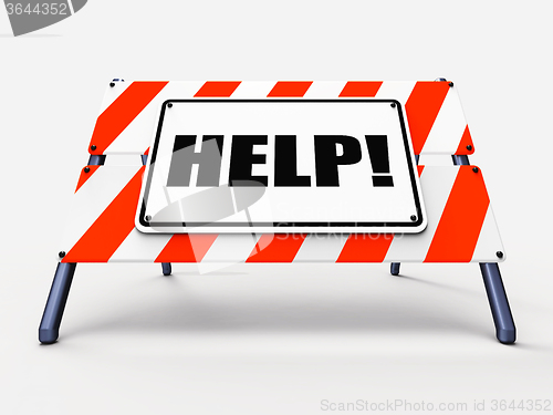 Image of Help Sign Refers to Assistance Wanted and Seeking Answers